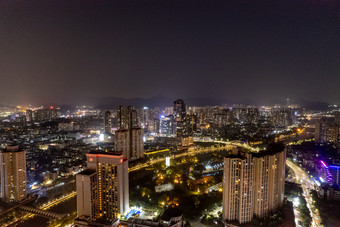 广东中山城市夜景大景航拍<strong>摄影图</strong>