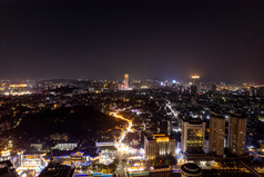 广东中山城市夜景大景航拍摄影图