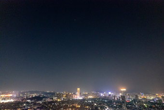 广东中山城市夜景大景航拍摄影图