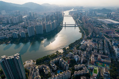 广东珠海城市风光建筑交通航拍摄影图