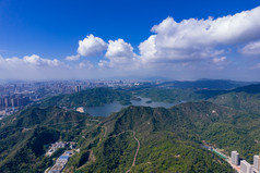 广东珠海城市风光景山公园航拍摄影图