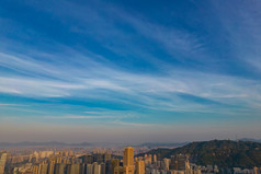 广东珠海城市清晨航拍摄影图
