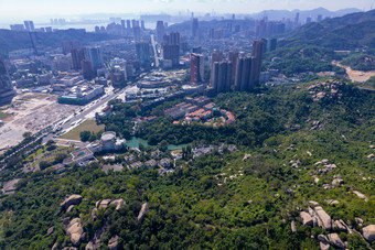 广东珠海城市天际线航拍摄影图