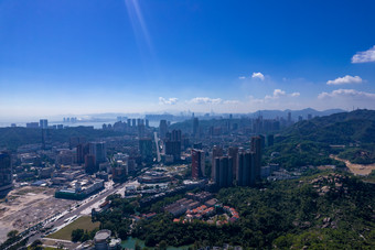 广东珠海城市天际线航拍摄影图