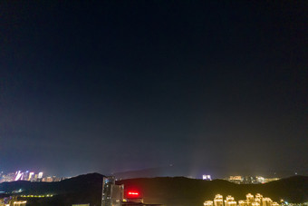 广东珠海城市夜景灯光航拍摄影图