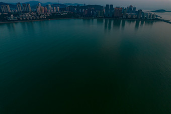 广东珠海港珠澳大桥日<strong>出彩</strong>霞航拍摄影图