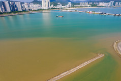 广东珠海海边城市风光航拍摄影图