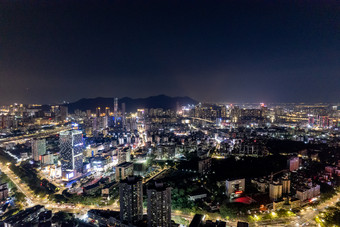 广东珠海夜景灯光航拍摄影图