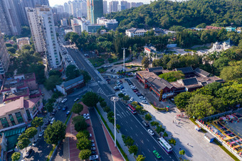 广东珠海圆明新园及周边建筑航拍摄影图