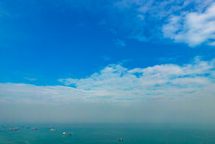 广西北海城市蓝天白云北海老城航拍摄影图