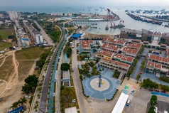 广西北海国际客运港航拍摄影图