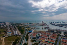 广西北海国际客运港航拍摄影图