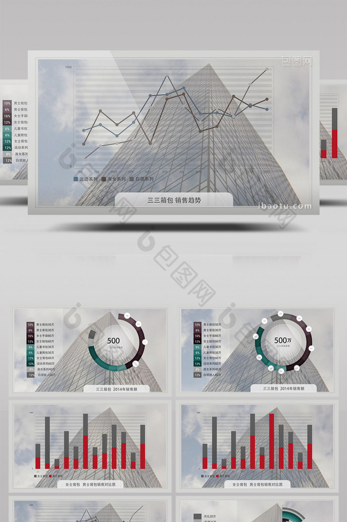 简洁图表数据AE模板