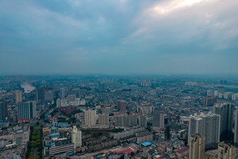 广西钦州城市大景航拍摄影图
