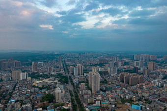 广西钦州城市大景航拍摄影图