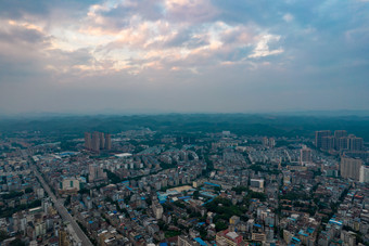 广西钦州城市大景航拍摄影图