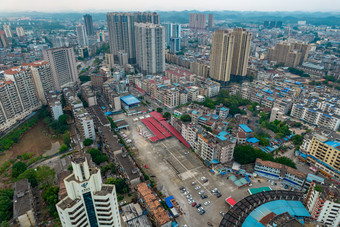 广西钦州城市风光航拍摄影图