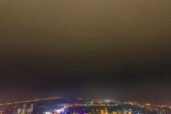 广西钦州城市夜景灯光航拍摄影图