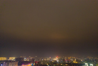 广西钦州城市夜景灯光航拍摄影图