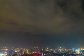 广西钦州城市夜景交通大景航拍摄影图