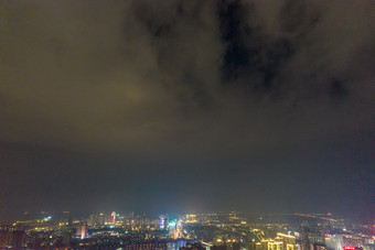 广西钦州城市夜景交通大景航拍摄影图