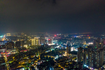 广西<strong>钦州</strong>城市夜景交通大景航拍摄影图