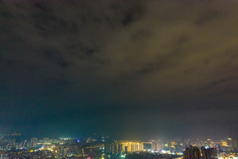 广西钦州城市夜景交通大景航拍摄影图