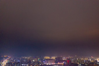 广西钦州夜景大景航拍摄影图