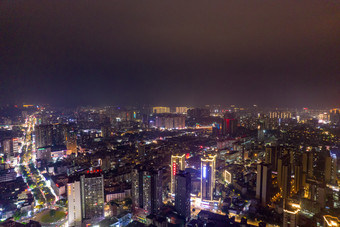 广西钦州夜景大景航拍摄影图