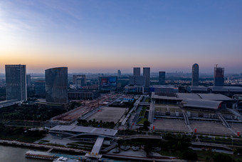 广州城市风光清晨航拍摄影图