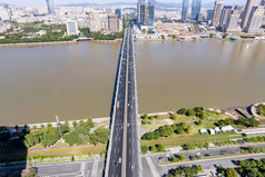 广州城市风光珠江桥梁航拍摄影图
