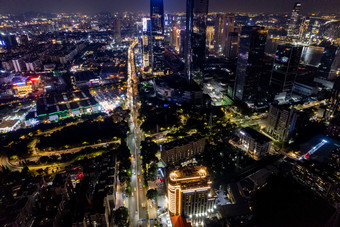 <strong>广州城市</strong>夜景灯光交通航拍摄影图