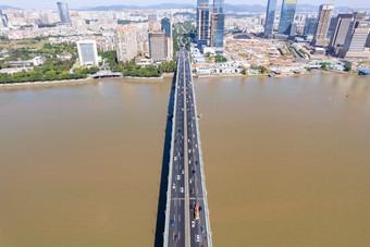 广州琶洲<strong>大桥珠</strong>江风光航拍摄影图