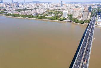 广州琶洲<strong>大桥珠</strong>江风光航拍摄影图
