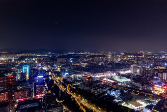 广州大景夜景灯光航拍摄影图