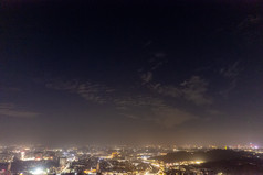江门城市大道夜景交通航拍摄影图