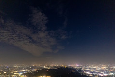 江门夜景灯光交通城市大道航拍摄影图