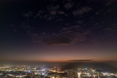 江门夜景灯光交通城市大道航拍摄影图