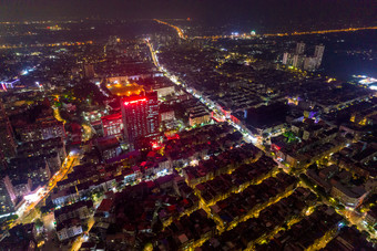 <strong>钦州</strong>城市夜景灯光交通房屋夜景航拍摄影图