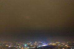 钦州城市夜景灯光交通房屋夜景航拍摄影图