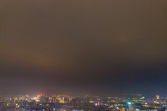 钦州城市夜景灯光交通房屋夜景航拍摄影图