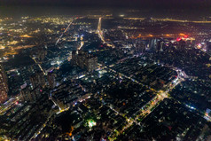 湛江城市全景夜景灯光航拍摄影图