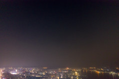 湛江城市全景夜景灯光航拍摄影图