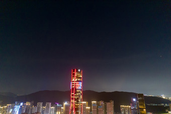 中国澳门城市夜景灯光航拍摄影图