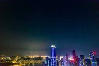 中国澳门城市夜景灯光航拍摄影图