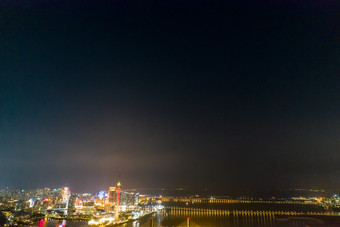 <strong>中国澳门</strong>城市夜景灯光航拍摄影图
