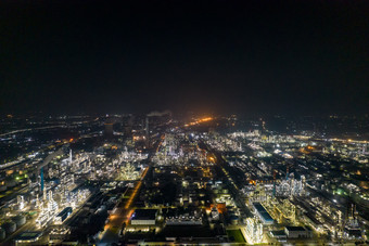 <strong>中国石化</strong>茂名石化夜景航拍摄影图