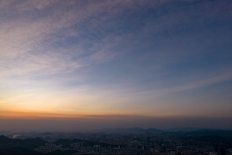 珠海城市晚霞大景航拍摄影图