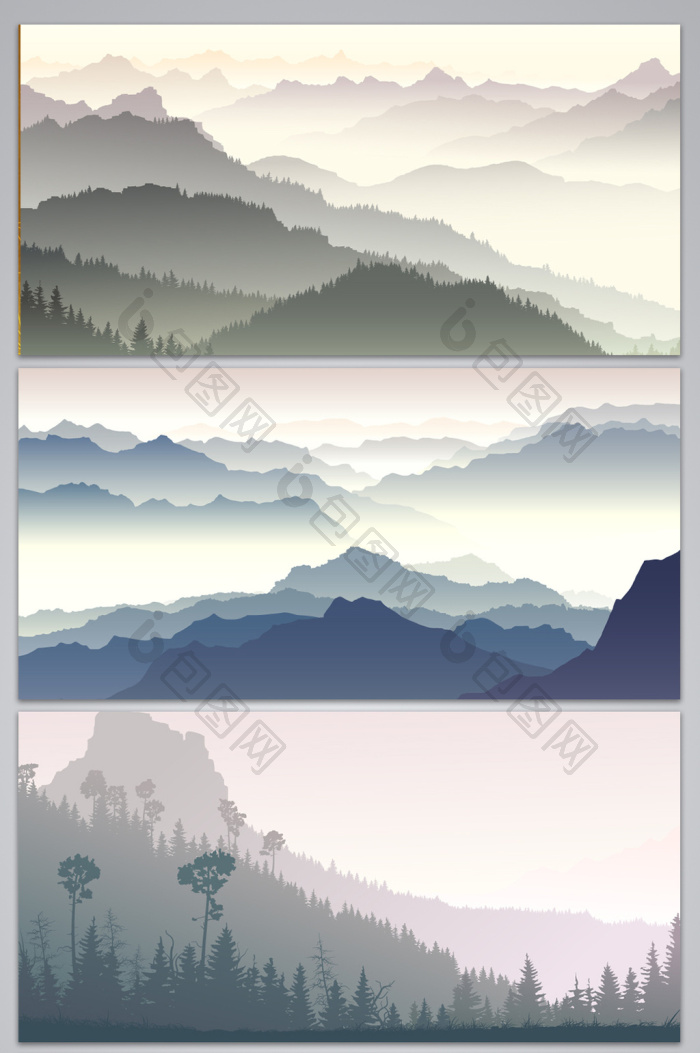 高清森系插画展板模板-包图网