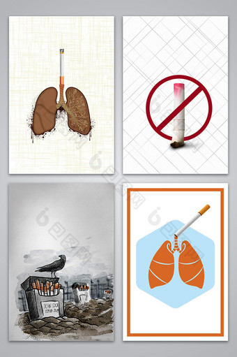 矢量禁烟宣传海报背景图图片